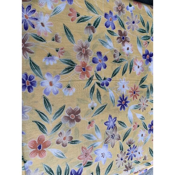 Floral Pattern Yellow Cotton Fabric 1/2 yard x 44" wide - Picture 1 of 4